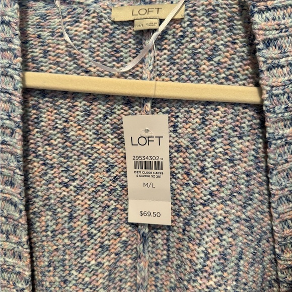 New with tags M\L sweater duster open knit Loft Cardigan
Heathered Marled Purple - Picture 4 of 8